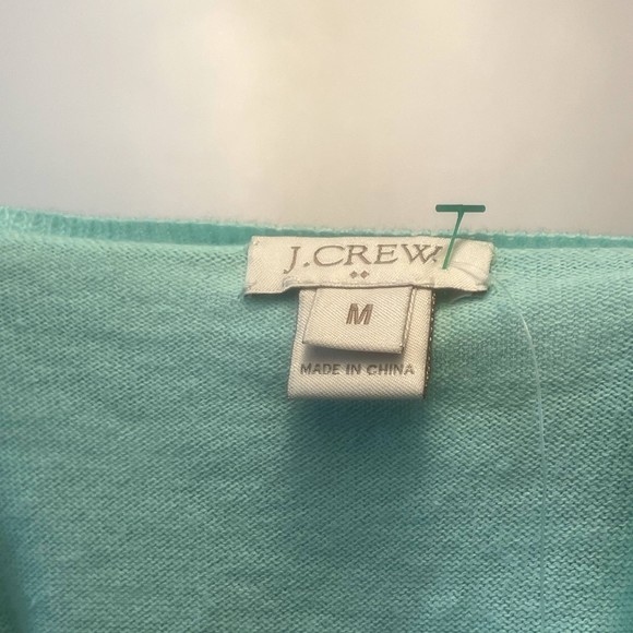 j crew teal/mint green v neck line sweater nwt long sleeve size m - Picture 12 of 13